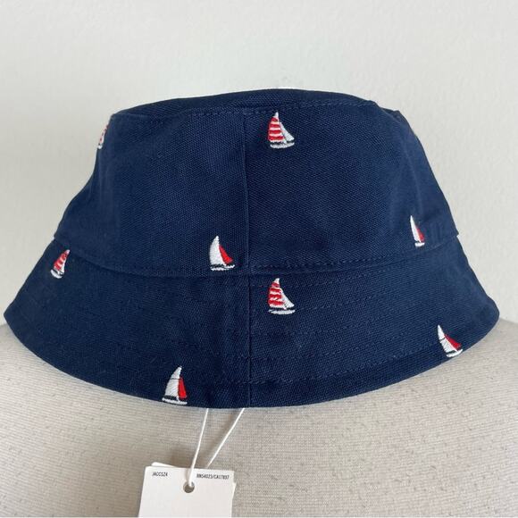 Janie & Jack Navy Sailboat Bucket Hat Boys NWT 4 to 5 years - Picture 3 of 6
